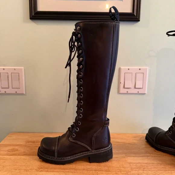 Fluevog Jessamy Knee-High Lace-Up Boots Size 6.5 - Picture 8 of 15